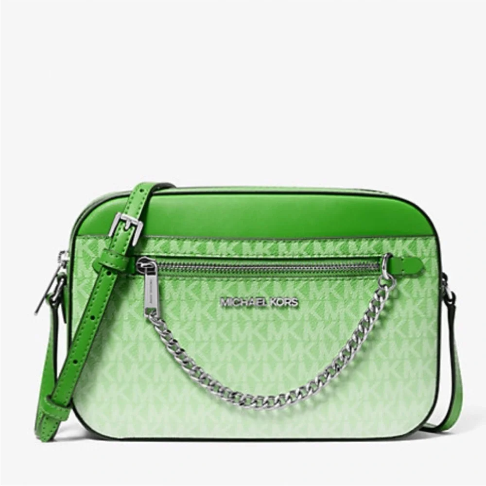 Michael Kors Jet Set Large East West Ombré Signature Logo Crossbody Body Jungle